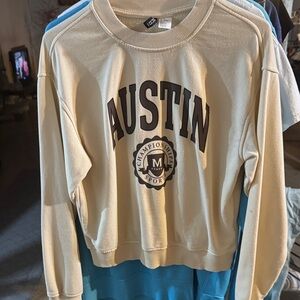 H&M Cream Divided Sweatshirt